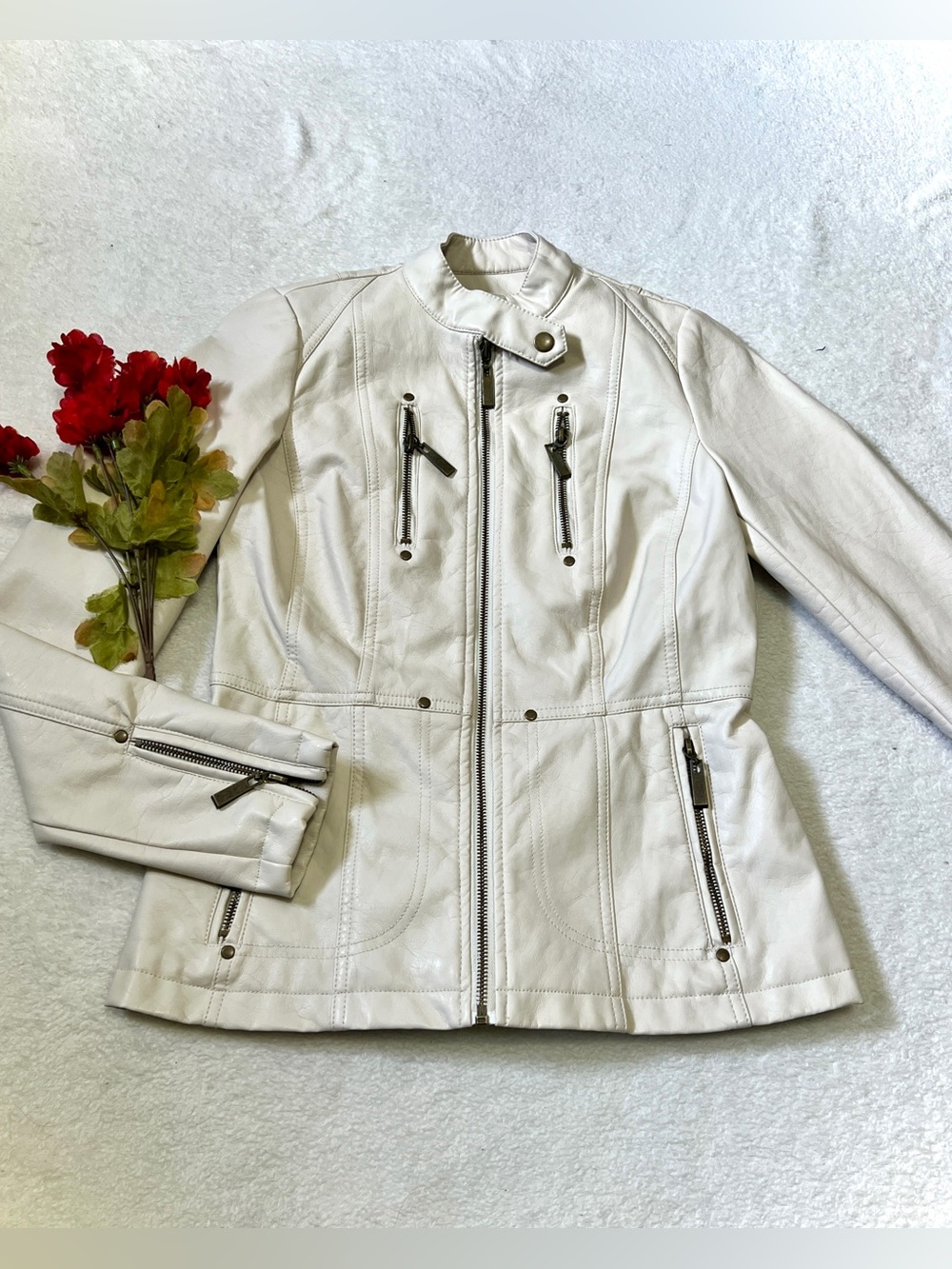 Vanity Y2k Vegan Leather Motorcyle Jacket - XS